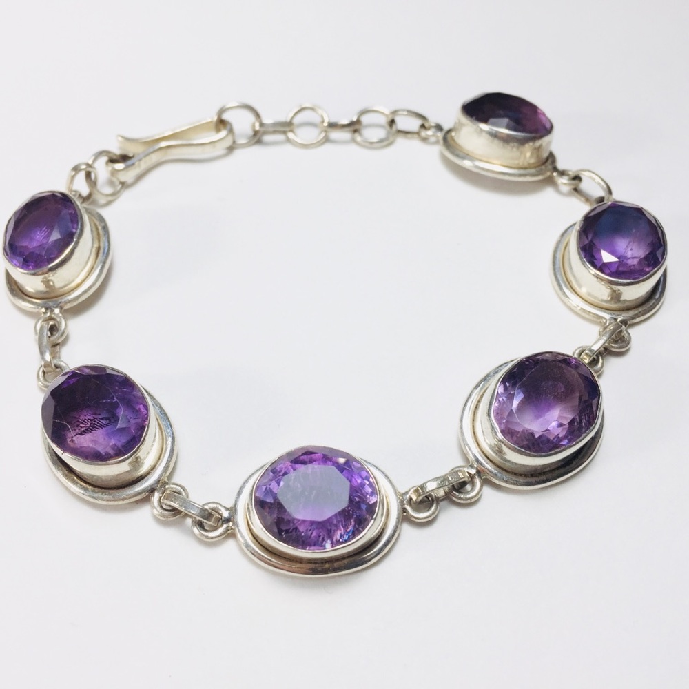 Amethyst & 925 Silver Bracelet